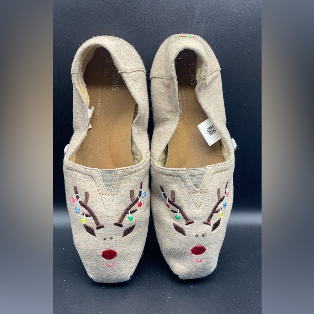 TOMS Holiday Collection Reindeer Slippers